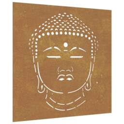 Berkfield Home Garden Wall Decoration 55x55 cm Corten Steel Buddha Head Design in Brown