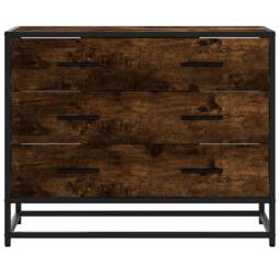 Berkfield Home Elegant Drawer Cabinet Smoked Oak 70x41x56 cm Engineered Wood in Brown - Size: 70 x 41 x 56 cm - thumbnail 4
