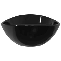 Berkfield Home Basin Tempered Glass 54.5x35x15.5 cm Black - thumbnail 4