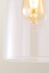 ValueLights Kira Glass Cloche Brushed Brass Single Ceiling Pendant Light with Bulb in Bronze - thumbnail 4