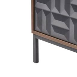 Wyld and Coco Timberline Home Sideboard Dark Brown Wood Steel Legs 3 Doors and Built - thumbnail 8