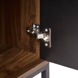 Wyld and Coco Timberline Home Sideboard Dark Brown Wood Steel Legs 3 Doors and Built - thumbnail 7