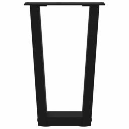 Berkfield Home Modern Dining Table Legs V-Shape 2 pcs Black 28x(42-43.3) cm Steel - thumbnail 5