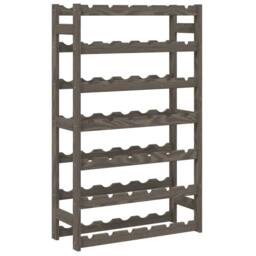 Berkfield Home Wine Rack for 42 Bottles Grey Solid Wood Pine - thumbnail 2