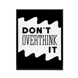 "Artery8 Don't Overthink It Black White Motivational Framed Canvas Art Print - Size: W12"" x H16""" - thumbnail 1