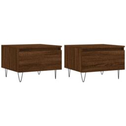 Berkfield Home Coffee Tables 2 pcs Brown Oak 50x46x35 cm Engineered Wood - Size: 50 x 46 x 35 cm - thumbnail 2