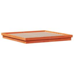 Berkfield Home LED Bed Frame without Mattress Wax Brown 200x200 cm Solid Wood - thumbnail 5