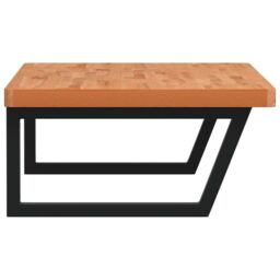 Berkfield Home Basin Shelf Wall Mounted Steel & Solid Wood Beech in Brown - thumbnail 5