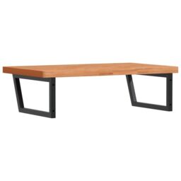 Berkfield Home Basin Shelf Wall Mounted Steel & Solid Wood Beech in Brown - thumbnail 6