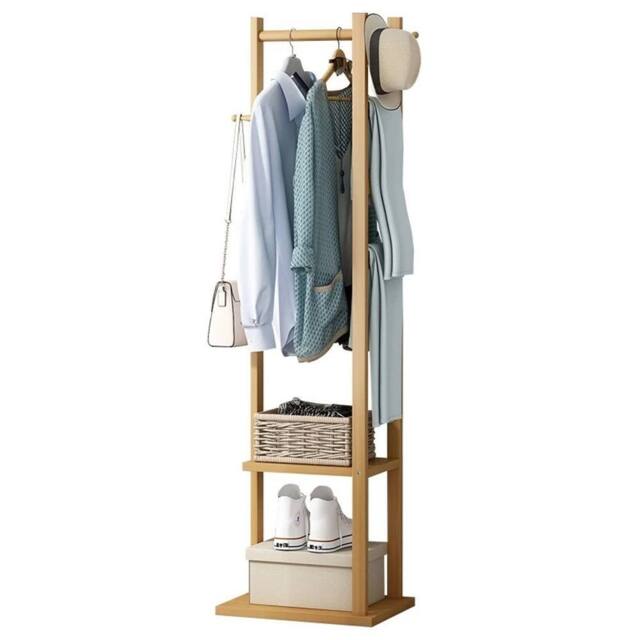 Havendro 155cm Bamboo Coat Rack With Shelves & Hooks in Natural - image 1
