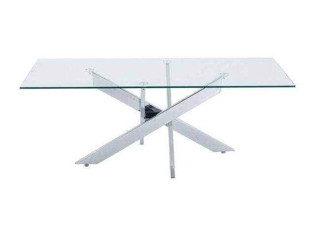 Vente-unique Tempered Glass & Chromed Metal Coffee Table - Transparent - COSIMA in Clear - image 1
