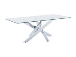 Vente-unique Tempered Glass & Chromed Metal Coffee Table - Transparent - COSIMA in Clear - thumbnail 5