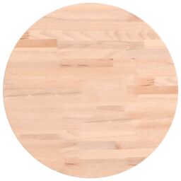 Berkfield Home Table Top Ã˜40x1.5 cm Round Solid Wood Beech in Brown - Size: 40x1.5 cm - thumbnail 2