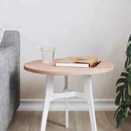Berkfield Home Table Top Ã˜40x1.5 cm Round Solid Wood Beech in Brown - Size: 40x1.5 cm - thumbnail 1
