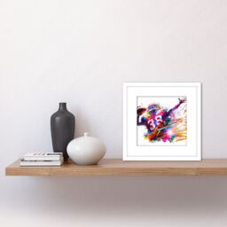 Artery8 American Football Sport Splatter Painting 38 Shirt Multicoloured Vibrant Bright Quarterback Gridiron Square Wooden Framed Wall Art Print - thumbnail 2