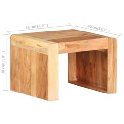 Berkfield Home Side Table 43x40x30 cm Solid Acacia Wood in Brown - Size: 43 x 40 x 30 cm - thumbnail 6