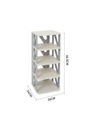 Living and Home Foldable 4-Layer Plastic Shoe Rack Cabinet in Grey - thumbnail 6