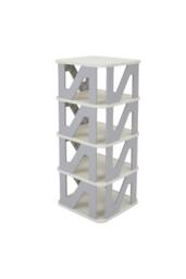 Living and Home Foldable 4-Layer Plastic Shoe Rack Cabinet in Grey - thumbnail 4