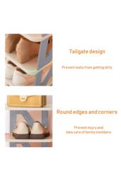 Living and Home Foldable 4-Layer Plastic Shoe Rack Cabinet in Grey - thumbnail 3