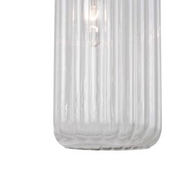 First Choice Lighting Walpole - Fluted Glass Ceiling Pendant Fitting with Bronze Details - thumbnail 5