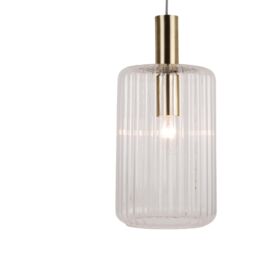 First Choice Lighting Walpole - Fluted Glass Ceiling Pendant Fitting with Bronze Details - thumbnail 4