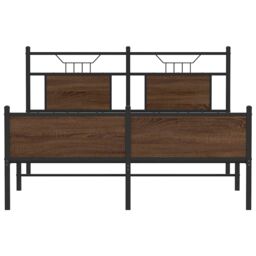 Berkfield Home Bed Frame without Mattress Brown Oak 140x190 cm Engineered Wood - thumbnail 6