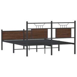 Berkfield Home Bed Frame without Mattress Brown Oak 140x190 cm Engineered Wood - thumbnail 8