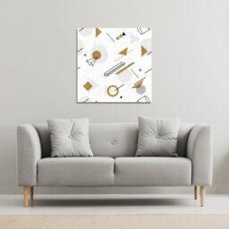 Benjamin Tate Design Trendy geometric elements (Canvas Print) / 101 x 101 x 4cm in Natural - Size: 101 x 101 x 4 cm - thumbnail 1