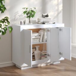 Berkfield Home Sideboard White 92x35x75 cm Engineered Wood - Size: 92 x 35 x 75 cm - thumbnail 3