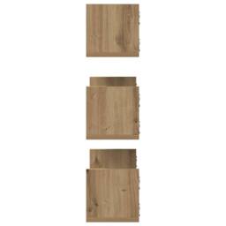 Berkfield Home Durable Wall Shelves 3 pcs Artisian Oak 58x18x18 cm Engineered Wood in Brown - Size: 58 x 18 x 18 cm - thumbnail 5