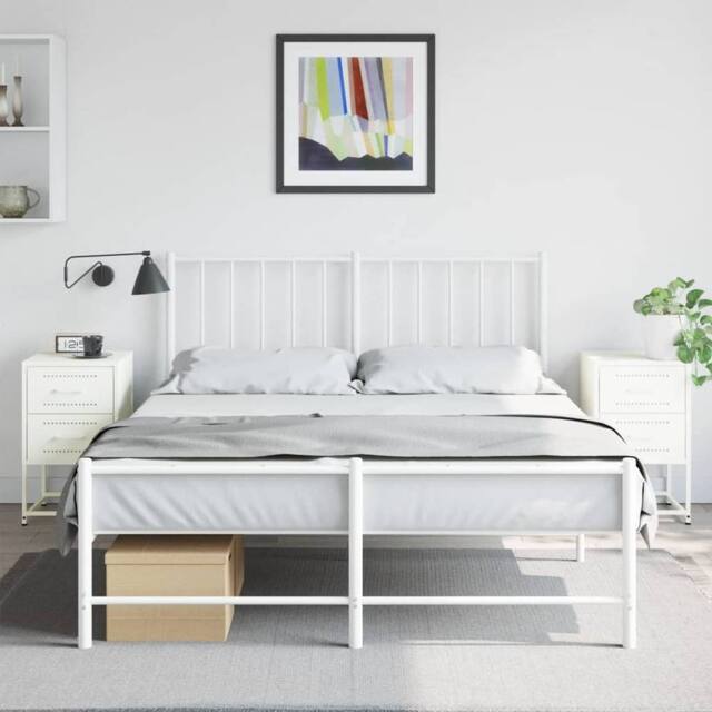 Berkfield Home Durable Bedside Cabinets 2 pcs White 36x39x60.5 cm Steel - image 1