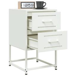 Berkfield Home Durable Bedside Cabinets 2 pcs White 36x39x60.5 cm Steel - thumbnail 4