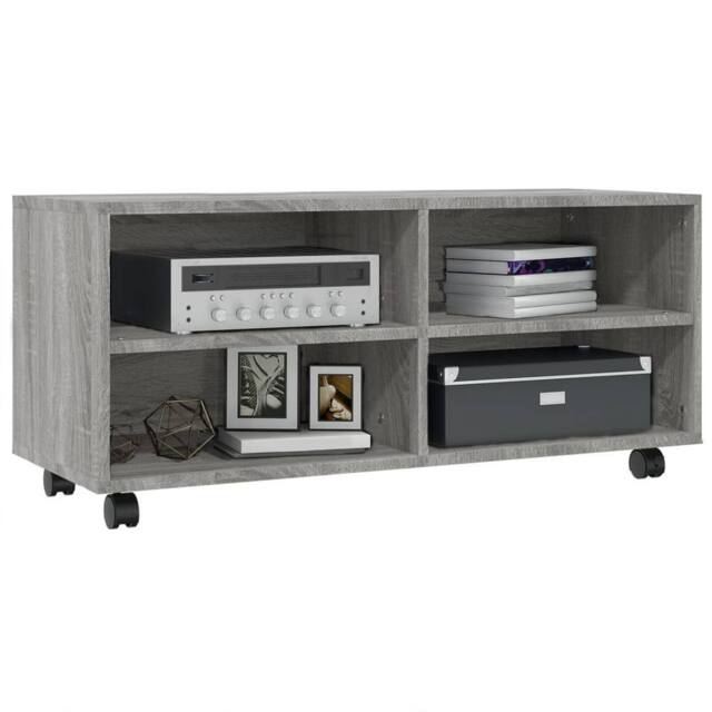 Berkfield Home TV Cabinet with Castors Grey Sonoma 90x35x35 cm Engineered Wood - Size: 90 x 35 x 35 cm - image 1
