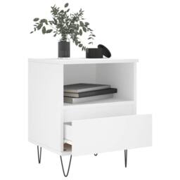 Berkfield Home Bedside Cabinet White 40x35x50 cm Engineered Wood - Size: 40 x 35 x 50 cm - thumbnail 4