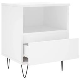 Berkfield Home Bedside Cabinet White 40x35x50 cm Engineered Wood - Size: 40 x 35 x 50 cm - thumbnail 5