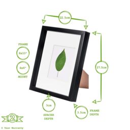 "Nicola Spring 3D Box Photo Frames - 8 x 10"" with 4 x 6"" Mount - White Mount - Pack of 5 in Light Brown" - thumbnail 4