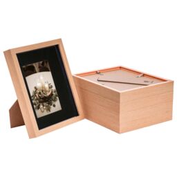 "Nicola Spring 3D Box Photo Frames - 8 x 10"" with 4 x 6"" Mount - White Mount - Pack of 5 in Light Brown" - thumbnail 1
