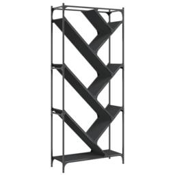 Berkfield Home Durable Bookcase Black 79x30x180 cm Engineered Wood & Metal - Size: 79 x 30 x 180 cm - thumbnail 3