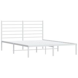 Berkfield Home Metal Bed Frame with Headboard White 160x200 cm - thumbnail 5