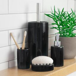 Harbour Housewares Ceramic Soap Dispenser 280ml in Black - thumbnail 6