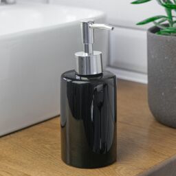 Harbour Housewares Ceramic Soap Dispenser 280ml in Black - thumbnail 4