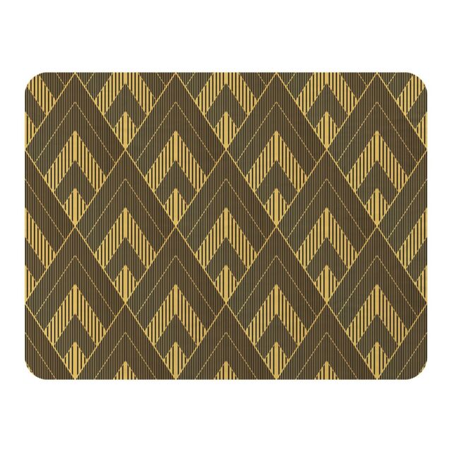 Benjamin Tate Design Black & Gold Striped Triangles Blanket in Natural - Size: 120 cm x 150 cm - image 1