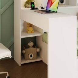 Matteo White Multi-functional Single Daybed with Bookcase, Desk & Storage - thumbnail 9
