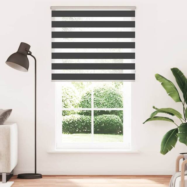 Berkfield Home Zebra Blind Black 130x230 cm Fabric Width 125.9 cm Polyester - image 1