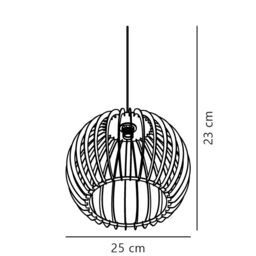 Nordlux Modern Indoor Pendant Light Brown Wood E27 Slatted - Mains Powered, IP20 - thumbnail 8