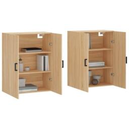 Berkfield Home Wall Mounted Cabinets 2 pcs Sonoma Oak 69.5x34x90 cm in Light Tan - thumbnail 1