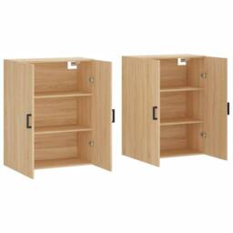 Berkfield Home Wall Mounted Cabinets 2 pcs Sonoma Oak 69.5x34x90 cm in Light Tan - thumbnail 4