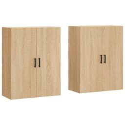 Berkfield Home Wall Mounted Cabinets 2 pcs Sonoma Oak 69.5x34x90 cm in Light Tan - thumbnail 3