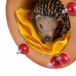 Emitto Garden Ornaments Hedgehog Solar LED Statue Outdoor Decor Resin Brown - thumbnail 5