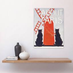 "Artery8 About Paris Travel Book Cover Vintage Wall Art Print Penfield in Red - Size: W18"" x H24""" - thumbnail 4
